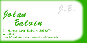 jolan balvin business card